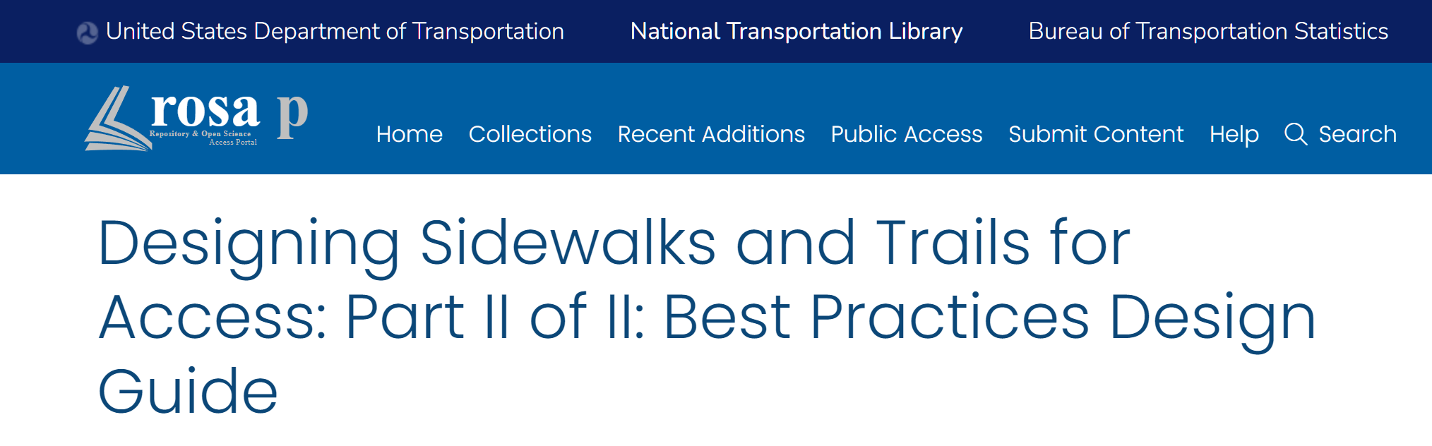 Designing Sidewalks and Trails for Access: Part II of II: Best Practices Design Guide